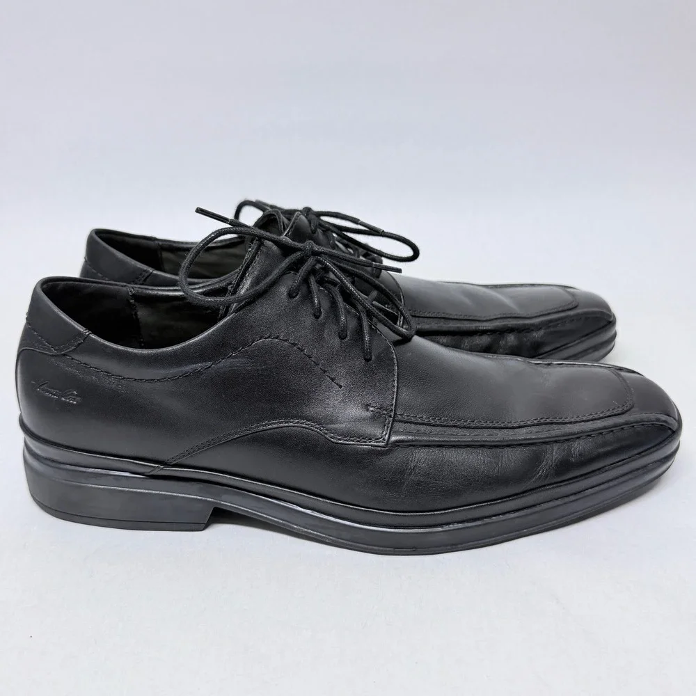Kenneth Cole New York Walk of Fame Mens 10M Black Leather Bicycle Toe Oxfords